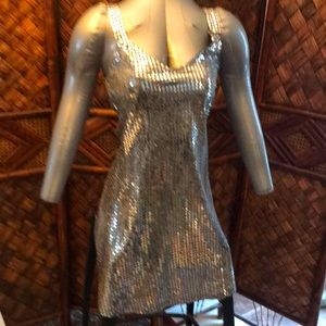 Malibu New York silver-sequin dress. Size Medium.